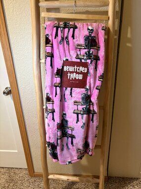 Pink Skeleton Throw Blanket 60x70 NWT